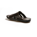 Genuine Leather Men's Flat Slippers // Brown // 018MA127-1791 (Euro: 45)