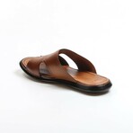 Genuine Leather Men's Flat Slippers // Tan Orlondo // 018MA798X169 (Euro: 45)