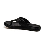 Genuine Leather Men's Flat Slippers // Black Orlondo // 018MAG-316 (Euro: 44)