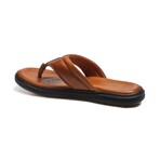 Genuine Leather Men's Flat Slippers // Tan Orlondo // 018MAG-316 (Euro: 41)