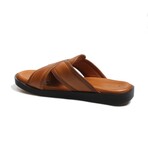 Genuine Leather Men's Flat Slippers // Tan Orlondo // 018MAM-65-C-2 (Euro: 42)