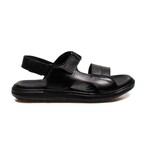 Genuine Leather Men's Classic Slippers // Black Orlondo // 018MAM-53 (Euro: 42)