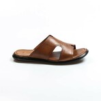 Genuine Leather Men's Flat Slippers // Tan Orlondo // 018MA798X169 (Euro: 43)