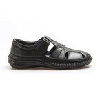 Genuine Leather Men's Classic Sandals // Black // 662MA119B (Euro: 42)