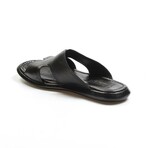 Genuine Leather Men's Flat Slippers // Black Orlondo // 018MA798X169 (Euro: 42)