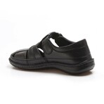 Genuine Leather Men's Classic Sandals // Black // 662MA119B (Euro: 45)