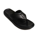 Genuine Leather Men's Flat Slippers // Black Orlondo // 018MAG-316 (Euro: 42)