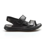 Genuine Leather Men's Classic Sandals // Black Orlondo // 018MAG-208-71 (Euro: 45)