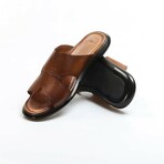 Genuine Leather Men's Flat Slippers // Tan Orlondo // 018MA798X169 (Euro: 45)