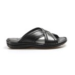 Genuine Leather Men's Flat Slippers // Black // 952MA316 (Euro: 41)