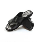 Genuine Leather Men's Flat Slippers // Black Orlondo // 018MA798X169 (Euro: 44)