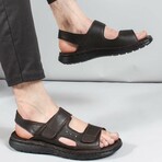 Genuine Leather Men's Classic Sandals // Brown // 018MAG-208-71 (Euro: 43)