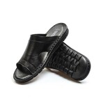 Genuine Leather Men's Flat Slippers // Black Orlondo // 018MA127-1791 (Euro: 45)