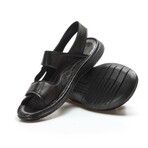 Genuine Leather Men's Classic Sandals // Black Orlondo // 018MAG-208-71 (Euro: 44)