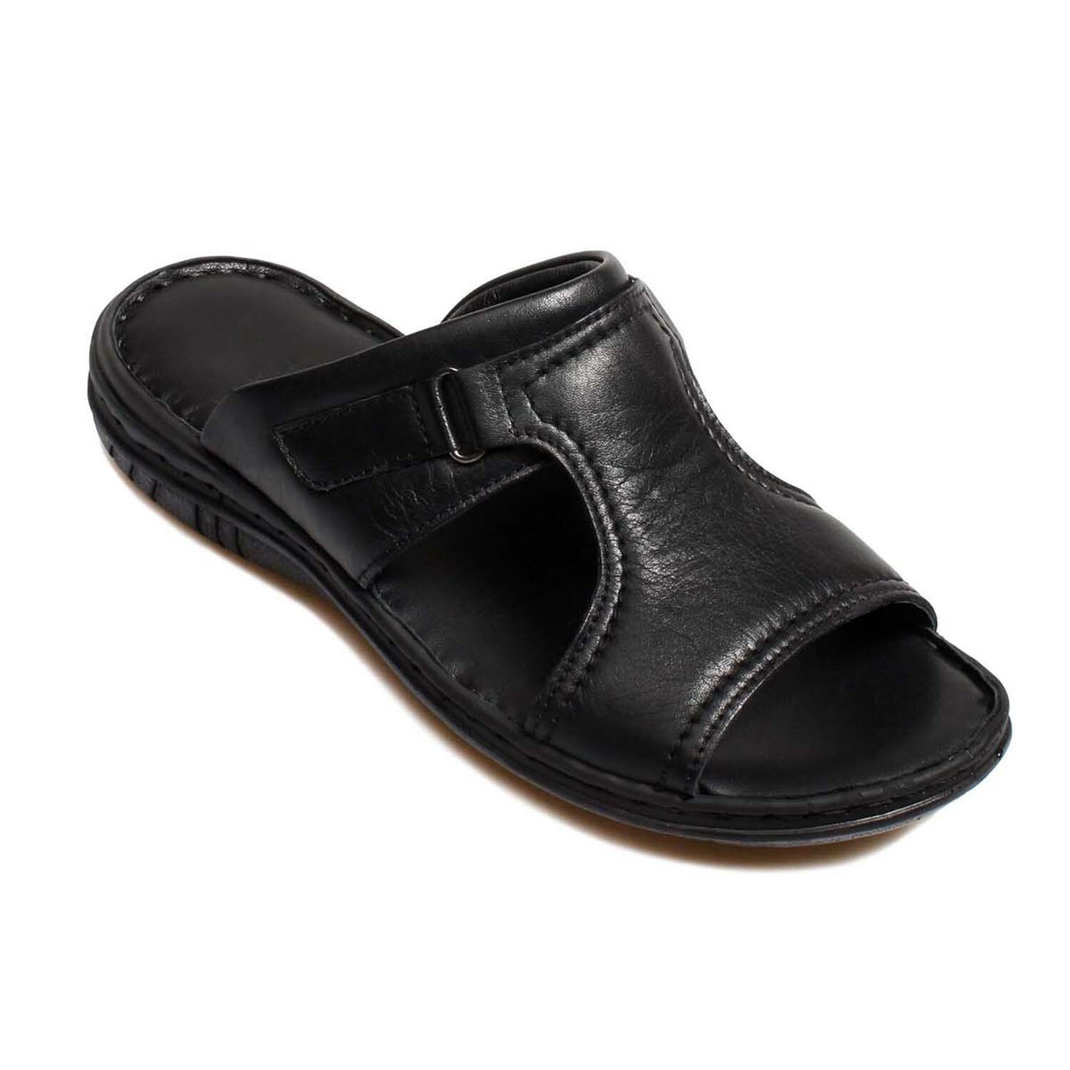 Genuine Leather Men's Flat Slippers // Black // 952MA320 (Euro: 42 ...