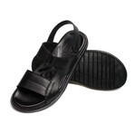 Genuine Leather Men's Classic Slippers // Black Orlondo // 018MAM-53 (Euro: 43)