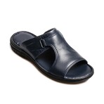 Genuine Leather Men's Flat Slippers // Navy Blue // 952MA320 (Euro: 45)