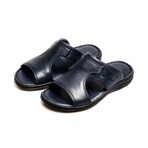 Genuine Leather Men's Flat Slippers // Navy Blue // 952MA320 (Euro: 41)