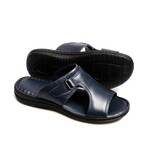 Genuine Leather Men's Flat Slippers // Navy Blue // 952MA320 (Euro: 45)