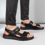 Genuine Leather Men's Classic Sandals // Black Orlondo // 018MAG-208-71 (Euro: 40)