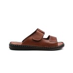 Genuine Leather Men's Flat Slippers // Tan // 128MA182 (Euro: 42)