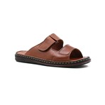 Genuine Leather Men's Flat Slippers // Tan // 128MA182 (Euro: 42)