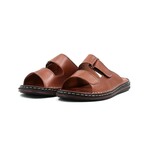 Genuine Leather Men's Flat Slippers // Tan // 128MA182 (Euro: 44)