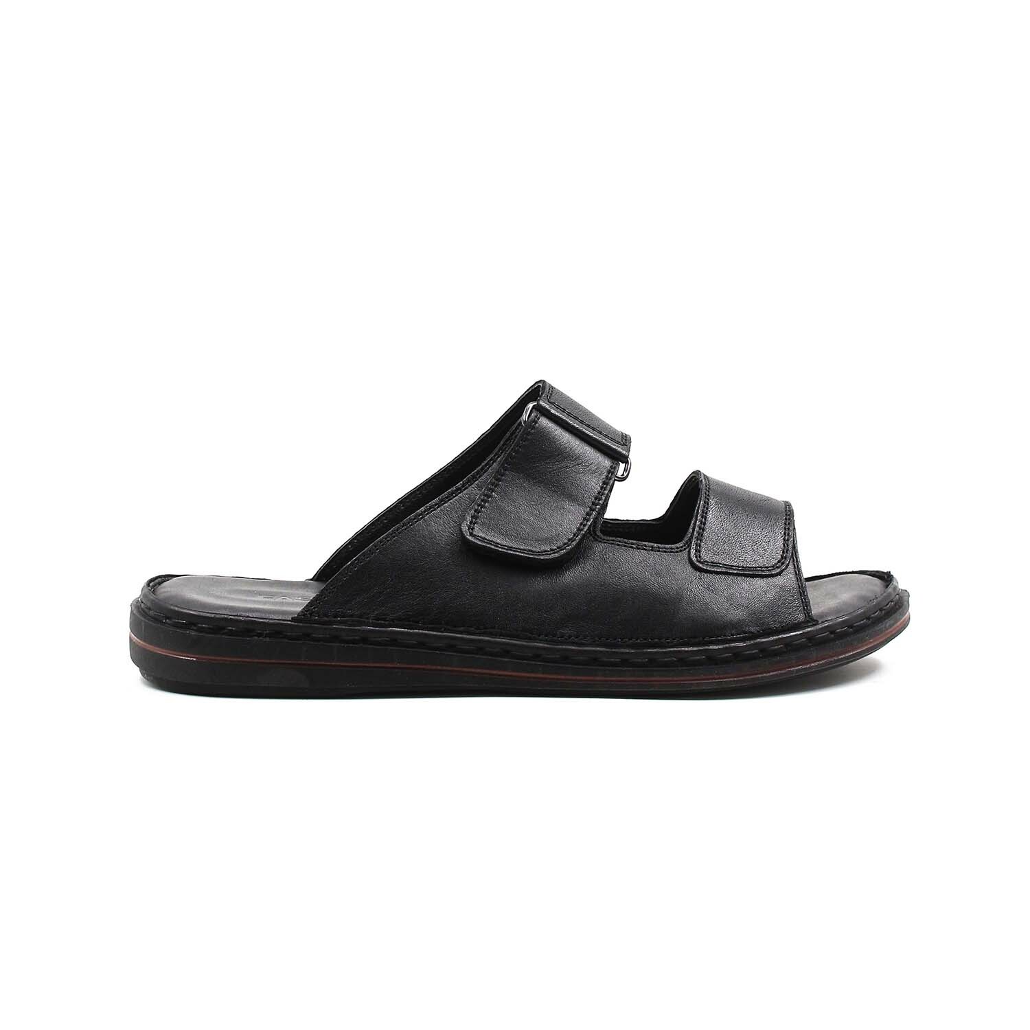 Genuine Leather Men's Flat Slippers // Black // 128MA182 (Euro: 40 ...