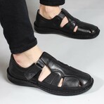 Genuine Leather Men's Classic Sandals // Black // 662MA119B (Euro: 41)