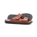 Genuine Leather Men's Flat Slippers // Tan // 128MA182 (Euro: 44)