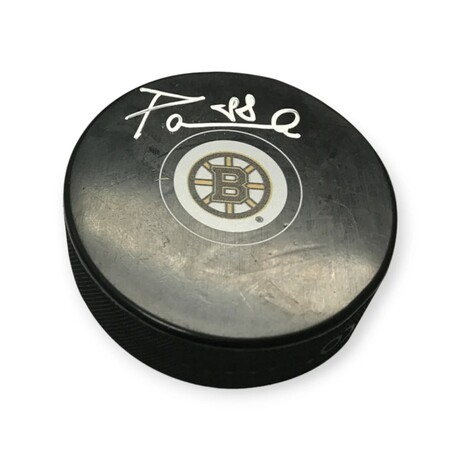 David Pastrnak // Boston Bruins // Autographed Puck