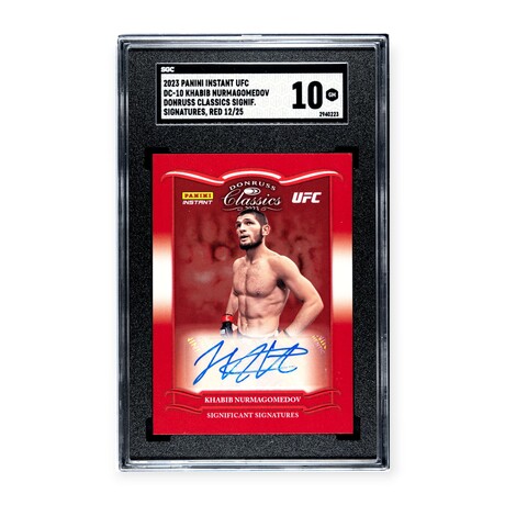 Khabib Nurmagomedov // 2023 Panini Donruss Classics Significant Signatures Red // #12/25 // SGC 10 Gem Mint