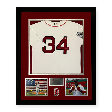 David Ortiz // BOS Red Sox // Signed Jersey + Inscr. + Framed Ver.2
