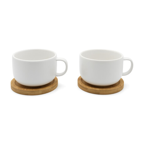 Tea mug Umea white + Coaster // set of 2