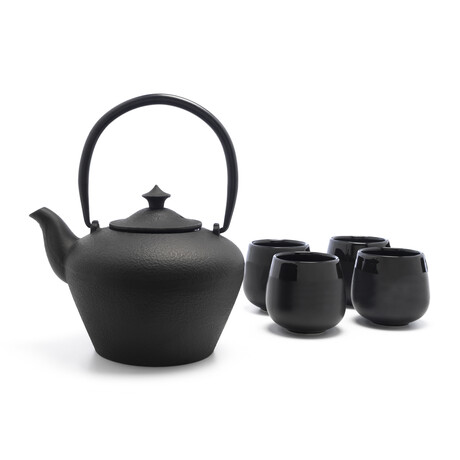 Teapot Cast Iron // 34 fl oz  + 4 mugs  Chengdu