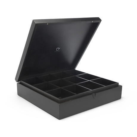 Teabox 12 compartment Black