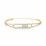 18K Yellow Gold Diamond Bracelet // 7" // New