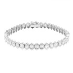 18K White Gold Diamond Bracelet // 7" // New