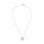 18K White Gold Diamond Pednant Necklace // 16" // New
