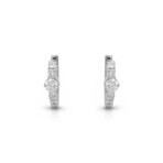 18K White Gold Diamond Hoop Earrings III // New