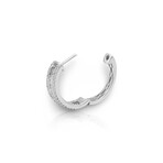 18K White Gold Diamond Hoop Earrings IV // New