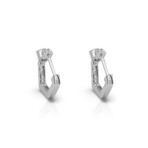 18K White Gold Diamond Hoop Earrings III // New