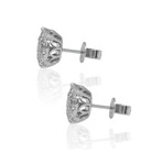 14K White Gold Diamond Stud Earrings V // New