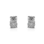 14K White Gold Diamond Stud Earrings I // New