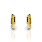 18K Yellow Gold Diamond Hoop Earrings I // New
