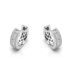 18K White Gold Diamond Earrings I // New