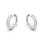 18K White Gold Diamond Hoop Earrings IV // New
