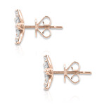 18K Rose Gold Diamond Stud Earrings // New