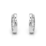18K White Gold Diamond Hoop Earrings IV // New