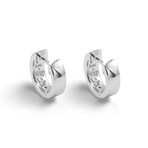 18K White Gold Diamond Earrings I // New